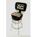 Double Ring Base Logo Seating Stool W/Flex Backrest (Top/ Side Imprint - Assembled)